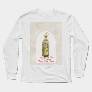 Henry David Throreau Nature Quote Gold Butterfly Green Vintage Bottle Long Sleeve T-Shirt